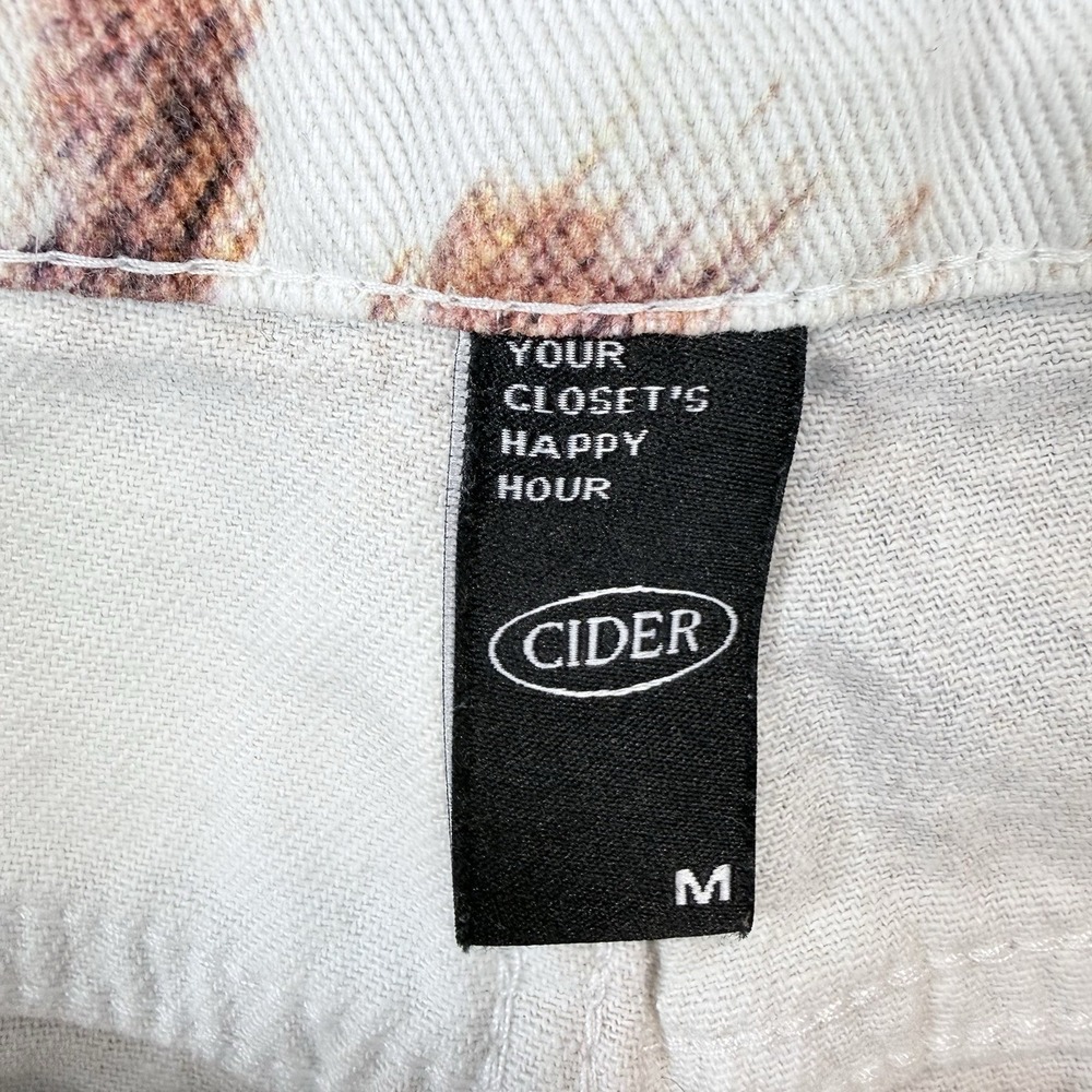 Cider Cow Print Jeans Women M Brown White High Rise Wide Leg Western Y2K Ranch - Picture 6 of 10
